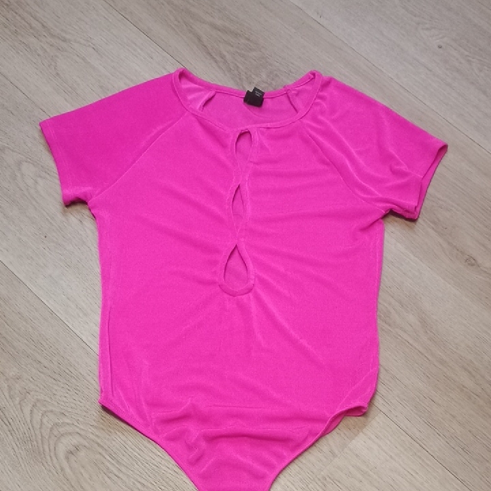 Wild Fable Pink Bodysuit with Ruched Detail